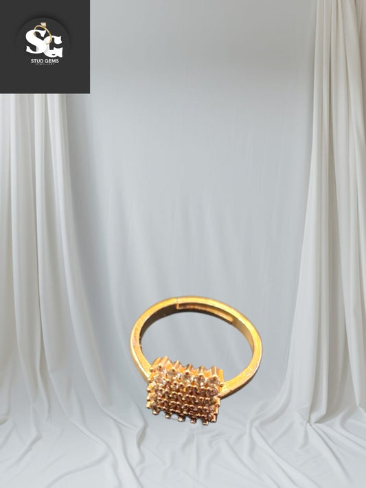 Golden Cluster Stone Ring – Stud Gems Jewellery