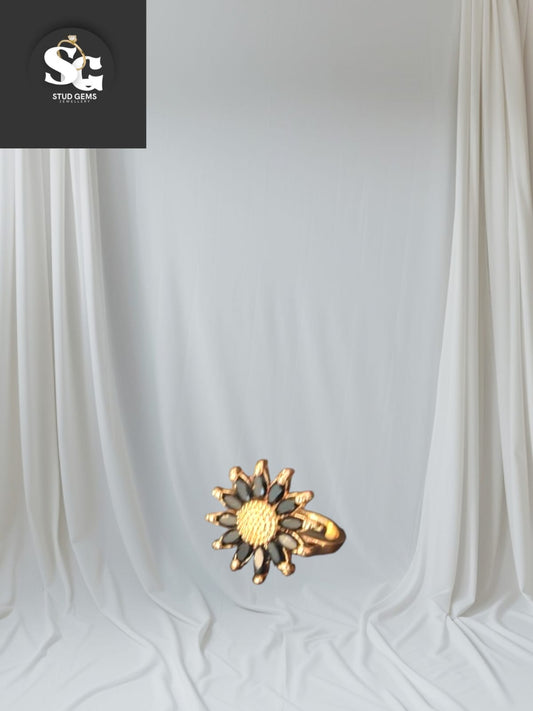 Golden Sunflower Statement Ring – Stud Gems Jewellery