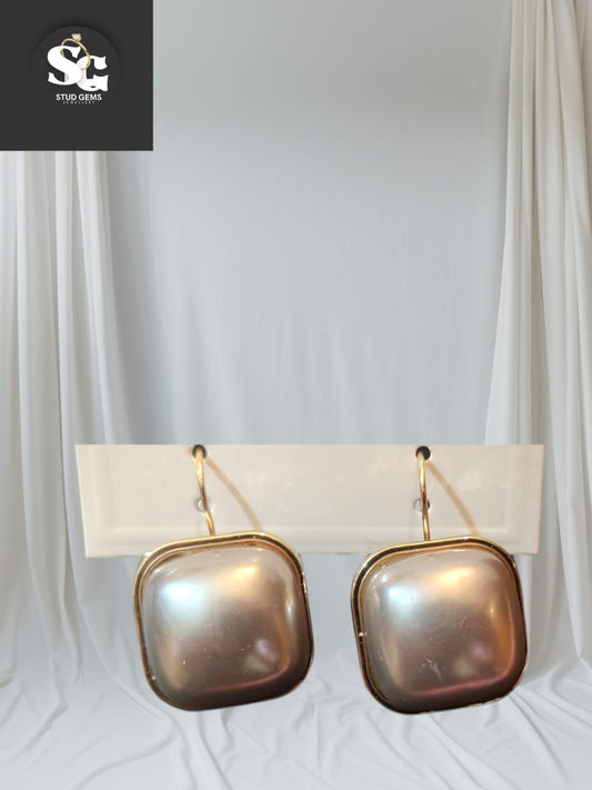 Classic Square Pearl Drop Earrings – Stud Gems Jewellery