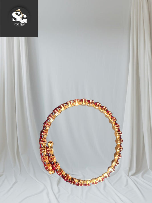 Elegant Red & Gold Bangle – Stud Gems Jewellery