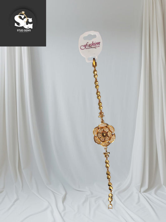 Elegant Gold-Plated Floral Bracelet – Stud Gems Jewellery
