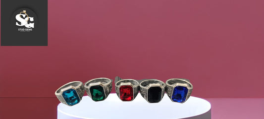 💍 Bold Gemstone Statement Rings – Multiple Colors  – Men